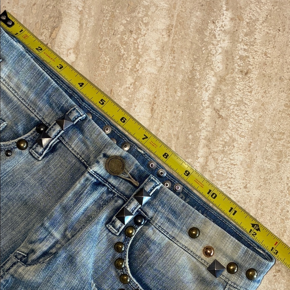 BLANK NYC Jean Shorts, Extreme Studded, Distressed/Destroyed. Vtg.  24 EUC - Picture 14 of 16